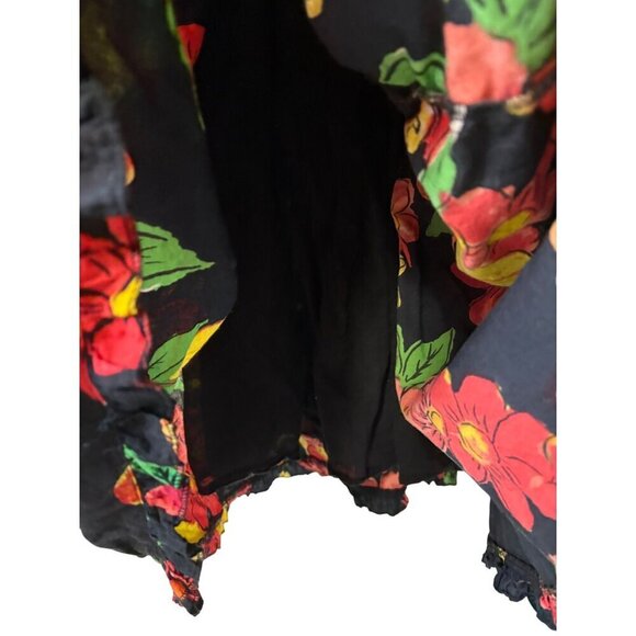 ModaPosa Women's Maxi Length Smocked Bodice Tropical Floral Tiered Dress Size M - Picture 6 of 12